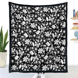 DIY Handmade Colorful Drawing Blanket, Creative Artistic Design, Perfect Gift for Kids & Adults, Ideal for Relaxing Creativity, Floral Print Blanket