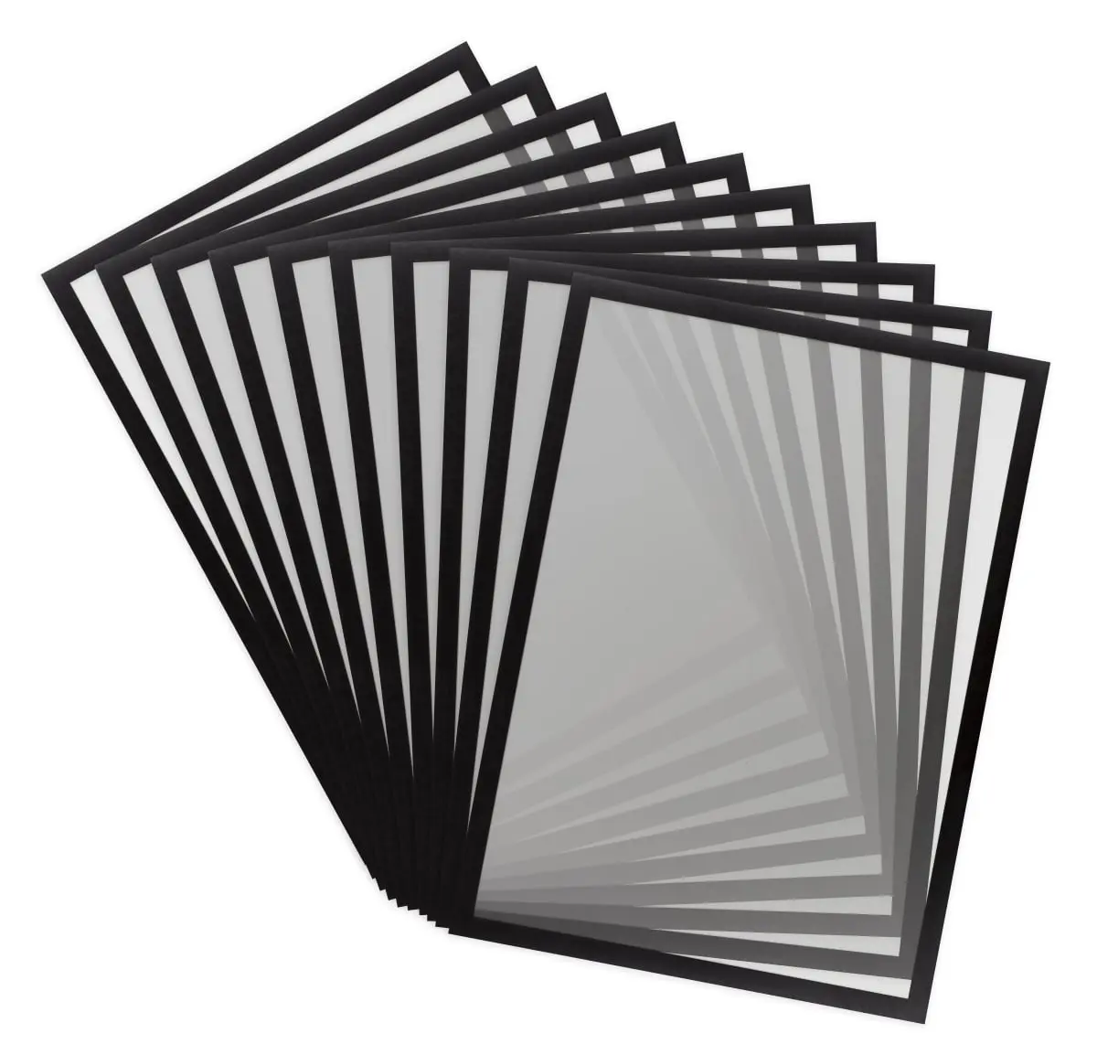 212 MAIN 10-Pack A3-Size Square-Edged Plastic Magnetic Pro Display Photo Frames (Model 195247, 17.25x12.5 in.) - Black Border, Landscape-Compatible, Anti-Glares PVC, Erasable, Eye-Friendly Home Decor for Document Hold, Framed Art Prints