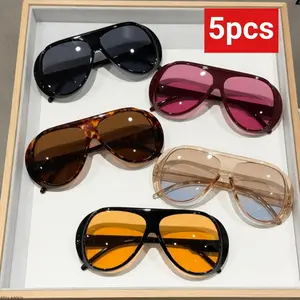 5 Pack 2026 New Oversized Wayfarer Sunglasses for Men Women Retro Euro American Style UV400 Protection Anti Glare Flattering Fit for Large Face Daily Wear fathersdaygiftideas