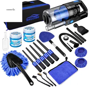 17Pcs Car Detailing Kit Interior Cleaner, Car Interior Cleaning Kit with Handheld Car Vacuum, Car Detailing Brushes, Windshield Cleaning Tool, Car Cleaning Supplies, Car Accessories for Men, Women