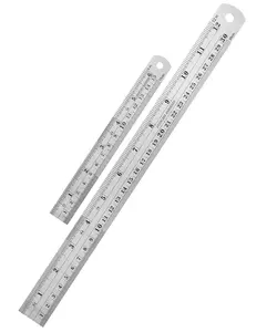 Metal Ruler Kit – 6 Inch and 12 Inch Stainless Steel Rulers with Metric/Imperial Markings, 2 Pack