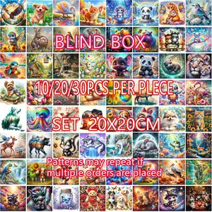 Animal Style Diamond Painting Kit, 10pcs/20pcs/30pcs Random Patterns, DIY Craft Set, Home Wall Decor Gift, Stress Relief Birthday Present