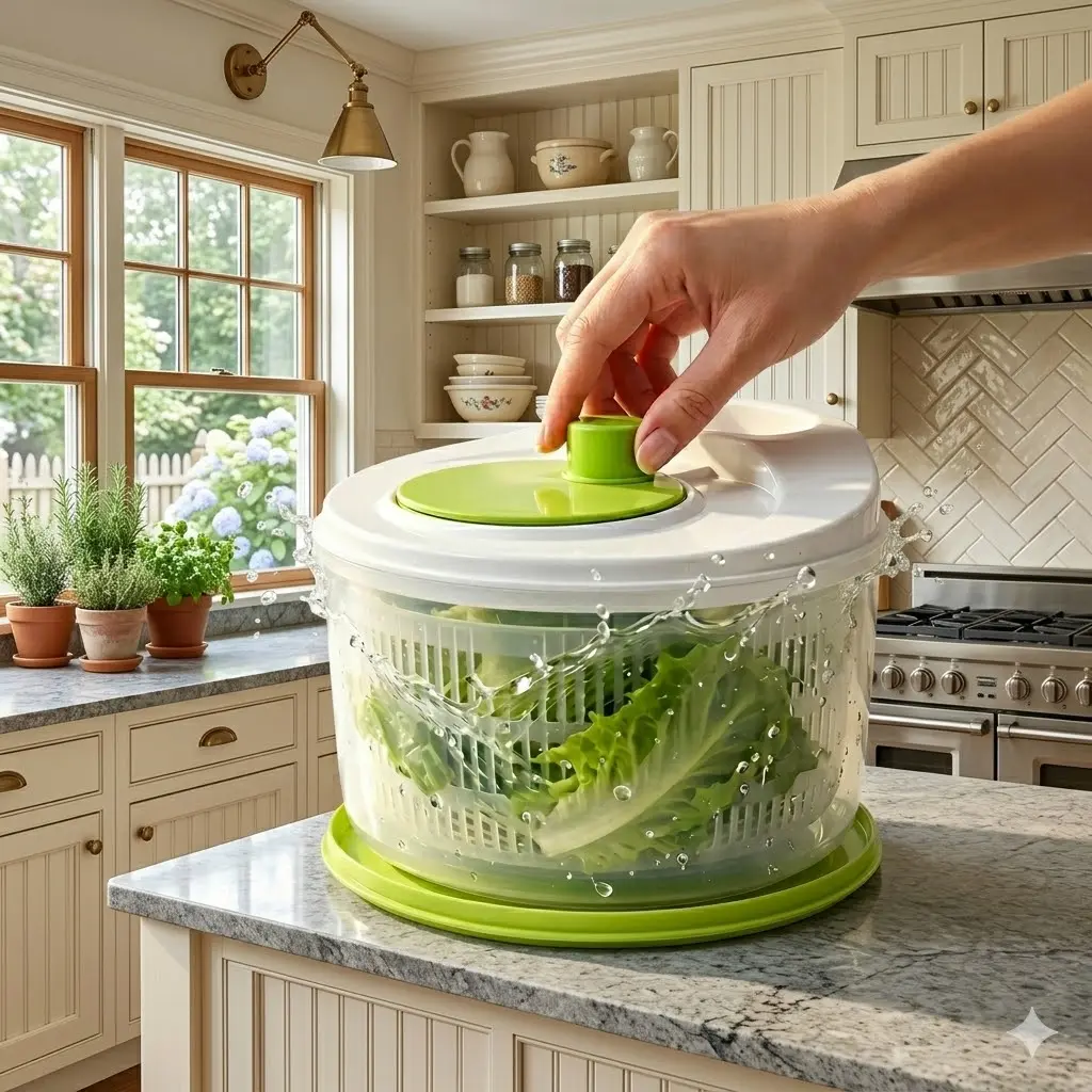 Durable Kitchen Salad Spinner - Detachable ABS Design Fruit & Vegetable Preparation Utensil with Easy Operation