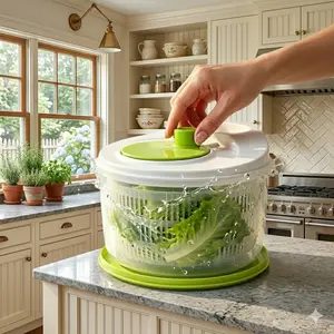 Durable Kitchen Salad Spinner - Detachable ABS Design Fruit & Vegetable Preparation Utensil with Easy Operation