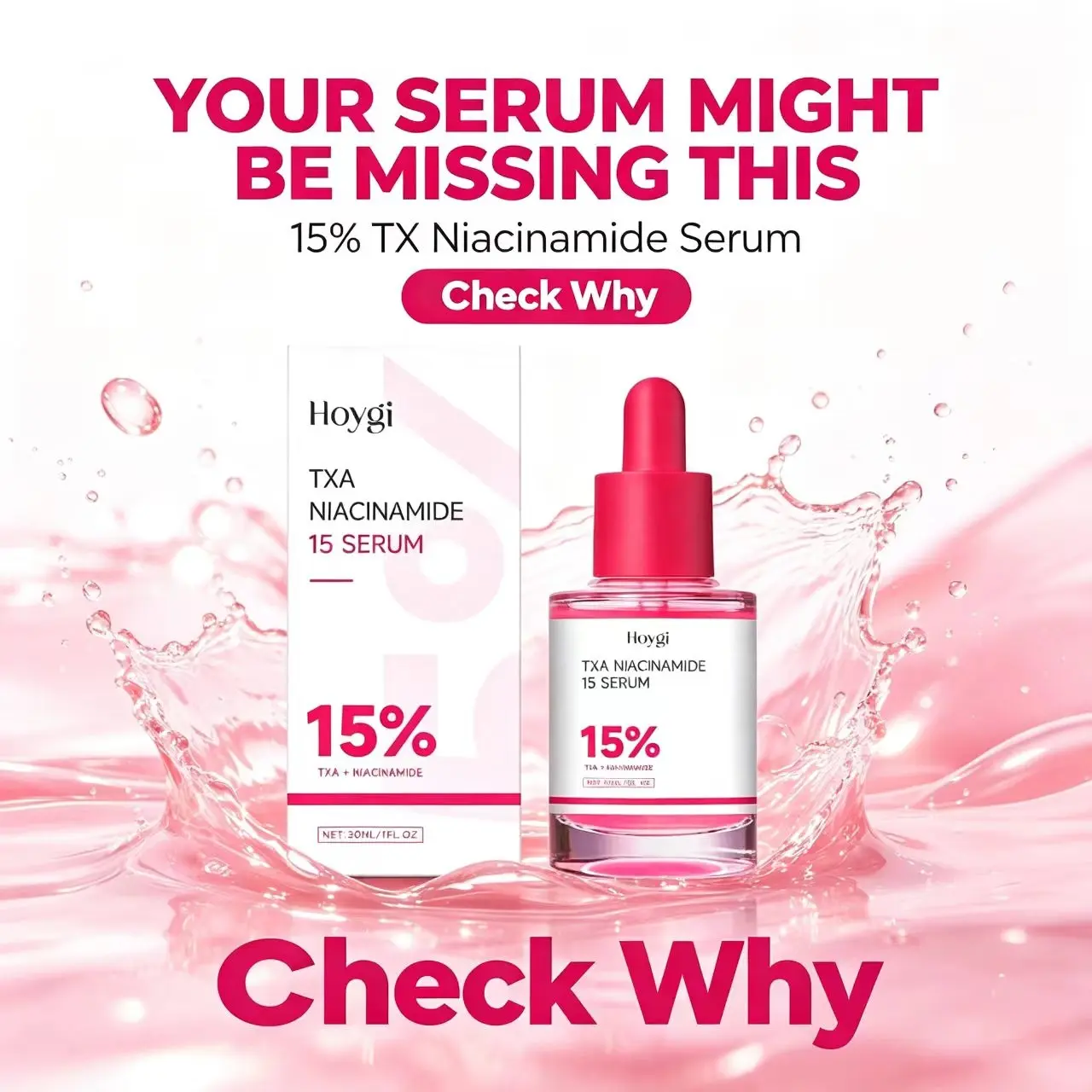 Nicotinamide Facial Essence: Relieves dryness, reduces fine lines, tightens, rejuvenates and locks in moisture. firm-looking skin soothes redness daily serum
