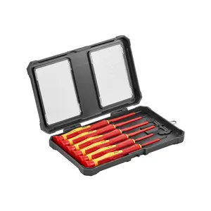 VEVOR Insulated Screwdriver Set, 6-Piece Professional Electrical Screwdriver Set, 1000V Insulated Electrician Tool Set, with Magnetic Phillips Slotted Tips, 360-Degree Rotating Screwdriver and Bag, 1000V Rated, Magnetic Tips
