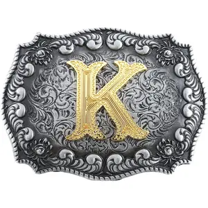 Belt Buckle Men, Western Cowboy Rodeo Small Alphabet Letter ABCDMRJ to Z Initial Belt Buckles for Women