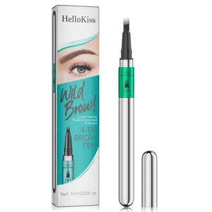 Eyebrow Pencil, Waterproof Microblading Eyebrow Pens, 4 Tip Precise Eye Brow Makeup Pen, Eyebrow Makeup Products, for Women to Effortlessly Create Hair Like Natural Brows, Precisely Sculpted Brows, Non Dry Out and Last All Day (Brown)