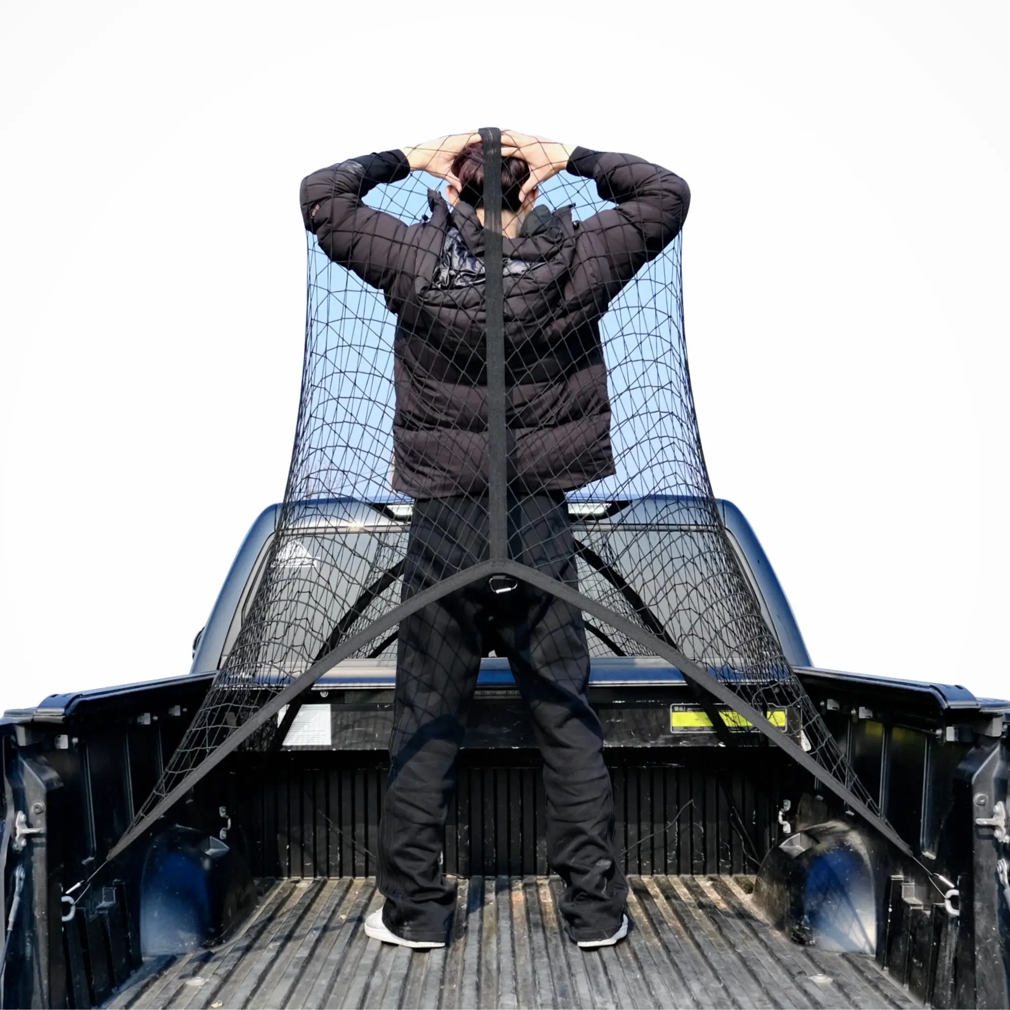 OYAGU Highly Elastic Cargo Net, OYAGU Simple Truck Bed Cargo Mesh Organizer, Suitable for Daily Light Loads of Trucks, 4'x4' Stretches to 7'x7'