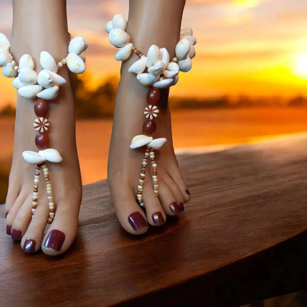CREME AND BROWN Barefoot Sandals