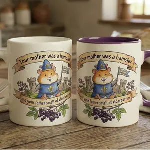 Funny Mug Your Mother Was A Hamster And Your Father Smelt Of Elderberries, Gift For Parents