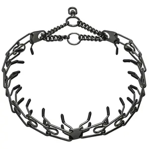 🛡️ Pro-Grade Dog Training Collar✨ Soft Rubber-Tipped Prongs| Quick-Release Matte Black Metal Chain🔗 Adjustable No-Choke Design (Vet-Approved for Strong Pullers)