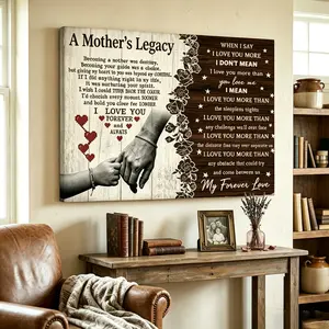 Heartwarming Mom Canvas Poster A Mother's Legacy Touching Quote Wall Art Decor Perfect Mother's Day Birthday Gift for Mom Home Decor