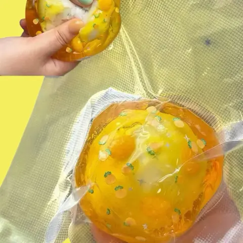 Apple, Lemon, Pineapple, Mango & Snowman Squishy Toy, Satisfying Clay Cracking & Crunchy Clay Mixing ASMR Sensory Fidget Toy, Christmas Gift
