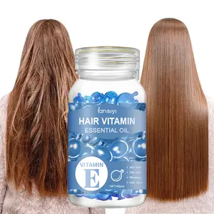 Lansiyi Hair Vitamin E Essential Oil Capsules - Soft Light Moisturizing Deep Hair Serum for Repairing Damaged Hair & Removing Frizz - Vegan & Organic Haircare