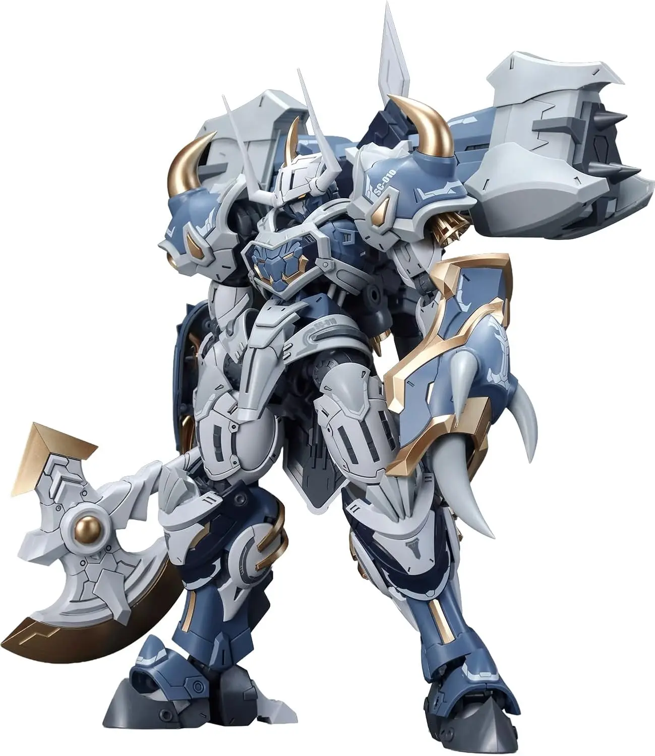 Funtasy Planet 1/144 Mecha Model Kit - SNAA- Galahad - Knights of the Round Table Series Giant Melee Action Figure with Shield Breaker Horns & Visor Gimmick, Gift for Adults