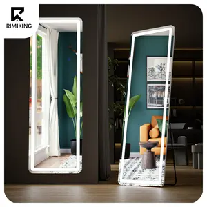 RIMIKINGRIMIKING Smart LED Standing Mirror with Dimmable Light,Premium Material,Adaptable Placement,Multi-Purpose Design,User-Friendly Features