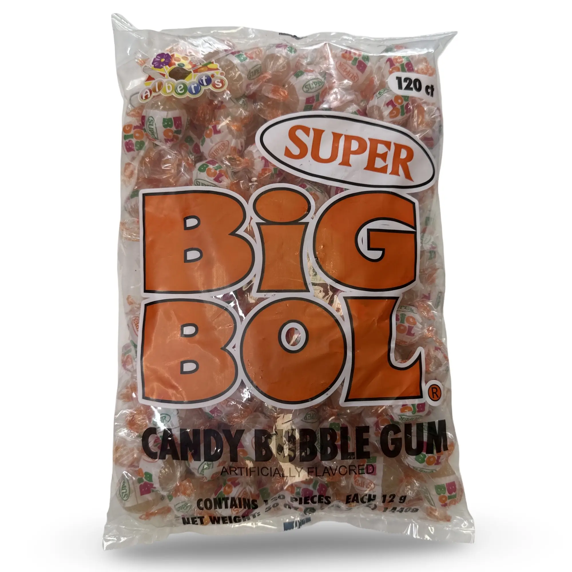 Big Bol Chewy Classic Candy Bubble Gum, Over 3 lbs., 120 Count Bag