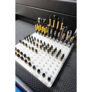 Hex Bit Organizer Holds 165 Bits | Drill Bit Storage For Toolbox Drawer & Workshop Organization