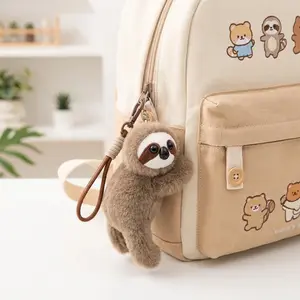 Cute Sloth Plush Toy, Cartoon Sloth Stuffed Doll, Birthday Gift, Home Decor, Soft Smooth Texture, Huggable Stuffed Animal, Includes Lanyard and Bow Tie