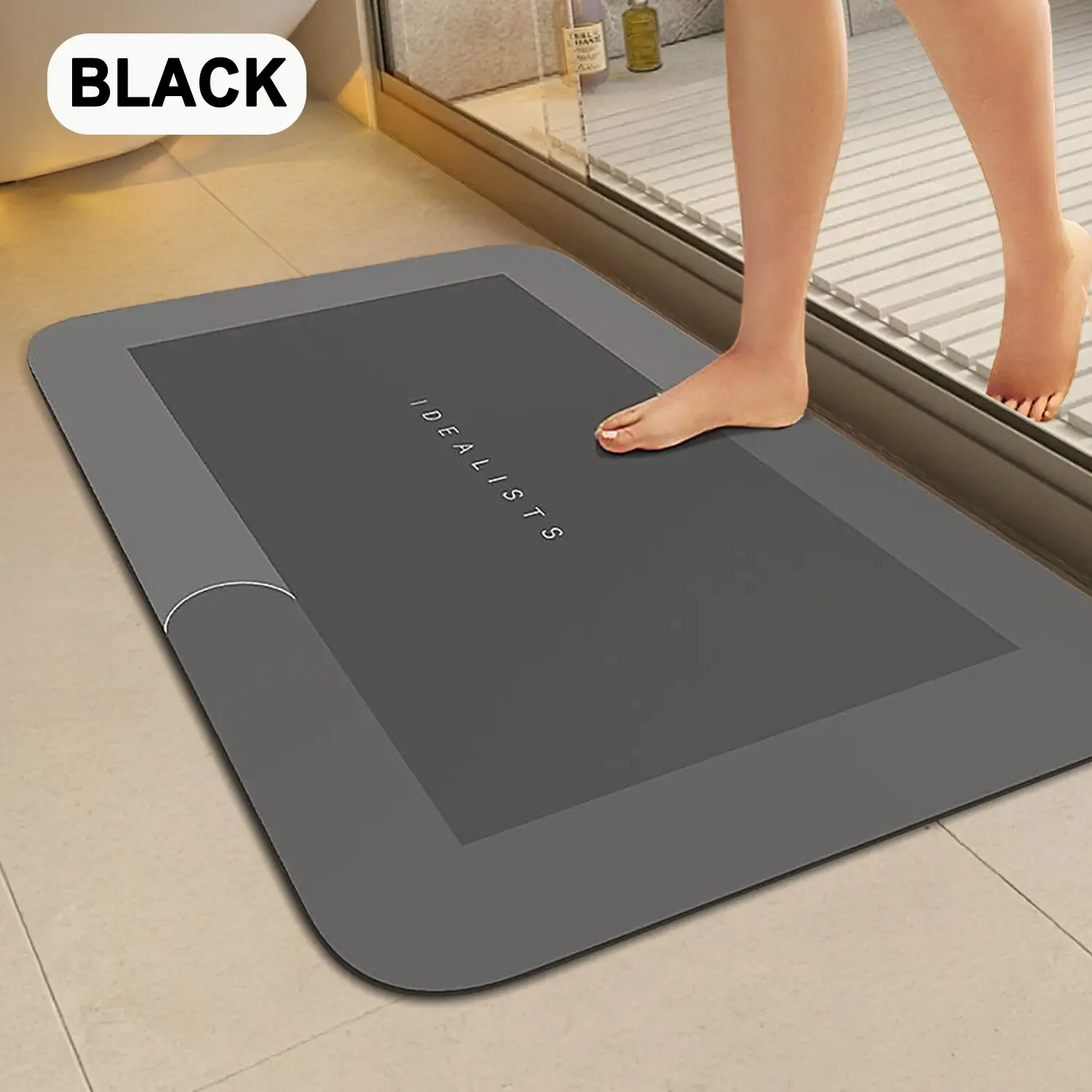 Bath Mat Super Absorbent Bathroom Rugs Non Slip Bathroom Mat Rug Washable Bathmat Bath Rug - Shower Rug Rubber Mats Kitchen Doormat for Bathtub and Fl