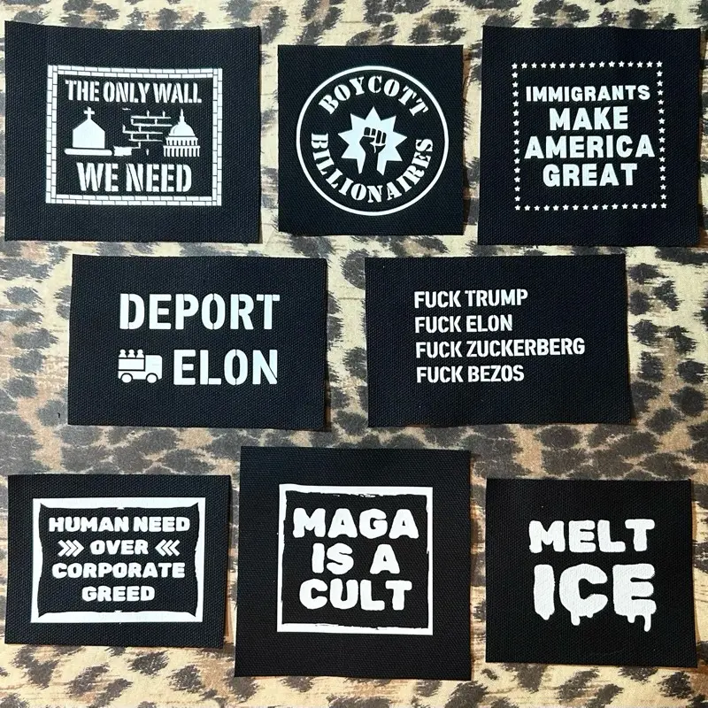 Anti Oligarchy Punk Patches - Leftist Punk Patches - Resistance Protest Activism Patches