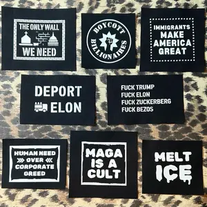 Anti Oligarchy Punk Patches - Leftist Punk Patches - Resistance Protest Activism Patches