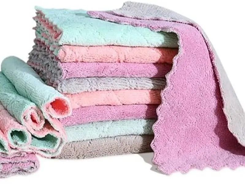 12 Pack Cleaning Cloth Kitchen Cloth, Dish Towels Super Absorbent Coral Velvet Dishtowels, Microfiber Premium Soft Tea Towels, Quick Dry Rags, Multipurpose Reusable Washcloths, Non-Stick Oil Cloths.