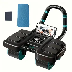 2026 New Generation 4-Wheel Abdominal Roller Set (3-Piece), Elbow Support Auto Rebound Core Trainer with Knee Mat, Modern Home Fitness Equipment, Ab Workout Machine, Ideal Gift for Holidays, Abs Workout Machine