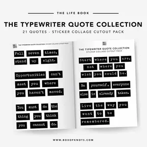 Typewriter Quote Collection | Collage Cutout Pack - Junk Journaling & Scrapbooking - Ideal for Creative Expression journal