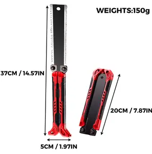 Cool Folding Saw Multi-purpose Tool with Upgraded Double-sided Serrated Blades Ultra-portable Design for Outdoor Adventures Gardening and Work High-quality Steel Teeth Cutting Handle Hand Tools