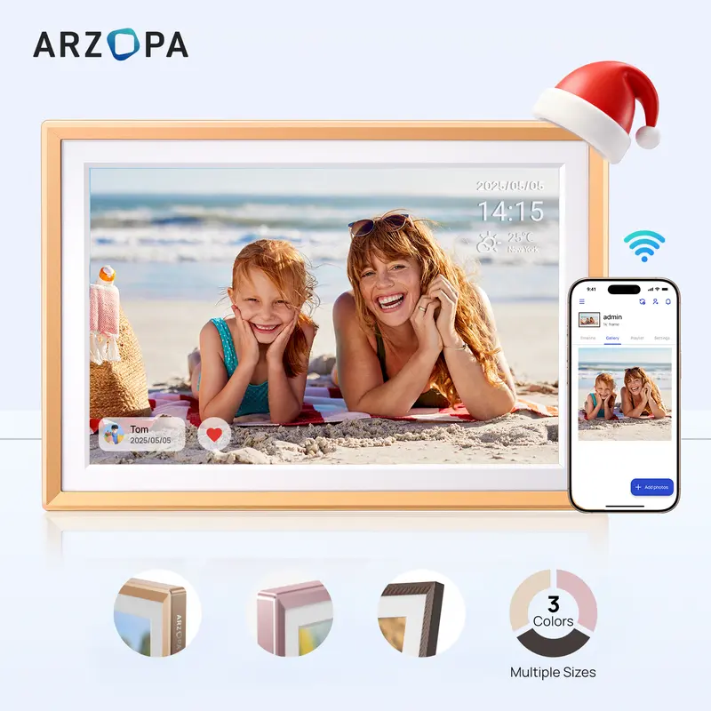 ARZOPA WiFi Digital Touch Screen Photo Frame Free Unlimited Cloud Storage Touchscreen 120s Video Frame PhotoFrame Digital Picture Frame Auto Rotate for Gift Idea