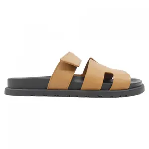 Pre-owned HERMÈS Calfskin Small Leather Goods Hermes Chypre Calf Sandals