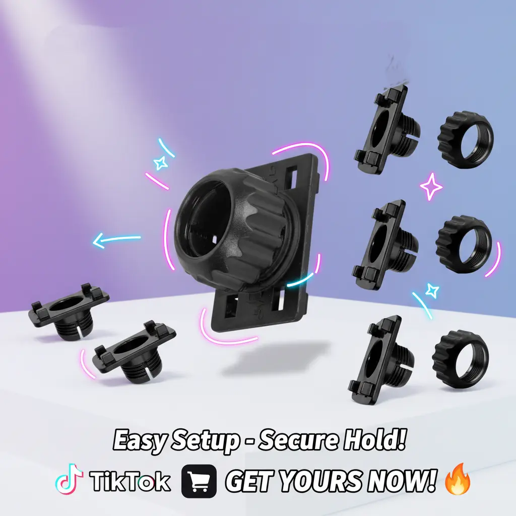 4PCS 17mm Ball Joint Mount Socket  4-Button Lock Tightening Nut Replacement for CarPlay Screen, GPS & Phone Holder