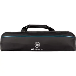 5-Pocket Nylon Portable Chef Knife Roll Bag Travel Carrying Pouch, Blue (Knives Not Included)