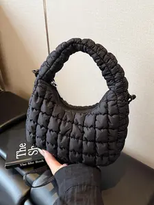 Women's Solid Color Quilted Design Clutch, Fashionable Puffer Design Handbag for Daily Used, Casual Trendy Versatile High-quality Daily Commuting Bag, Casual Trendy Purses