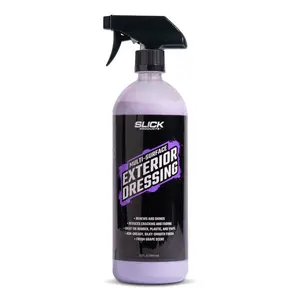 Slick Products Multi-Surface Exterior Dressing – Restores, Protects & Shines Vinyl, Rubber & Plastic – Non-Greasy Silky Finish with Fresh Grape Scent - 32 oz.