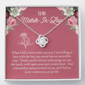 Mother In Law Necklace Gift, To My Mother-In-Law, Mother-In-Law Gift, Mother-In-Law Necklace, Thoughtful Message Card, Future Mother-In-Law, Mother's day Gift Necklace With Meaningful Message Card Inside & Box