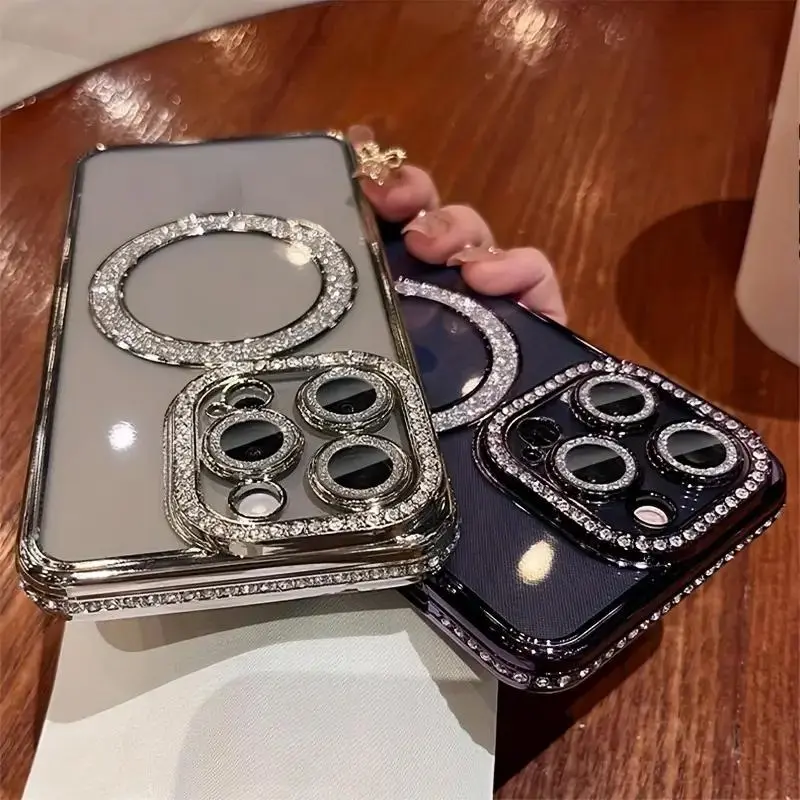 Luxury Bling Glitter Purple Clear Case For IPhone 15 Pro Max 14 Plus 13 12 11 X Xr Xs Transprent Soft Acrylic Shockproof Cover Luxury Bling Glitter Purple Clear Case For IPhone 15 Pro Max 14 Plus 13 12 11 X Xr Xs Transprent Soft Acrylic Shockproof Cover