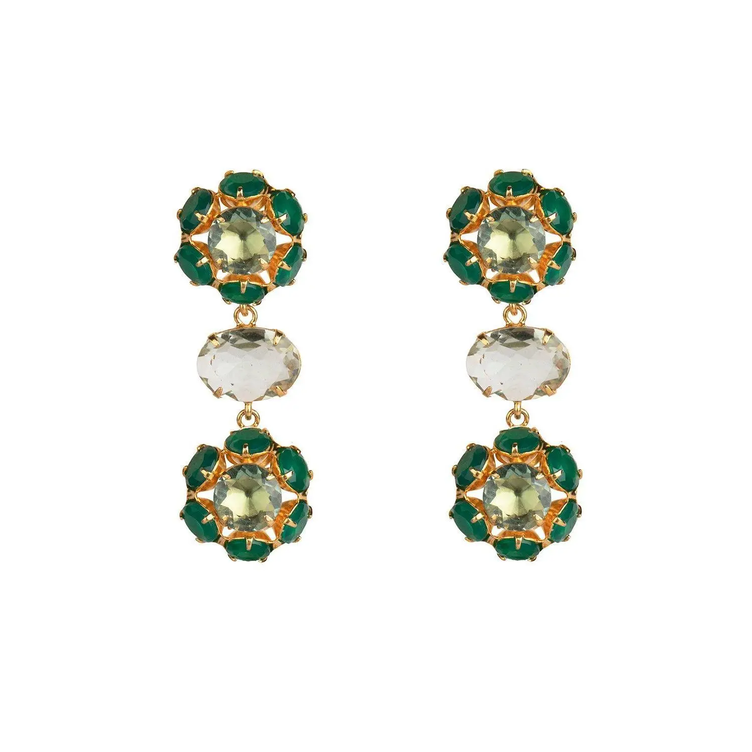 Amethyst Onyx Green Odessa Earrings