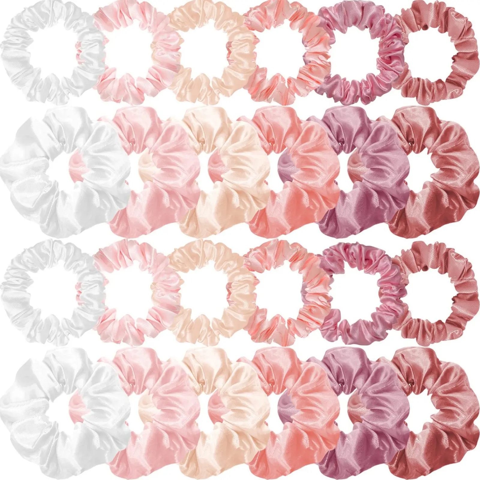 24 Pieces Satin Hair Scrunchies Silk Elastic Hair Bands Skinny Hair Ties Ropes Ponytail Holder for Women Girls Hair Accessories Decorations