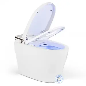 COSTWAY - Elongated Smart Bidet Toilet Heated Seat Sensor Auto-White