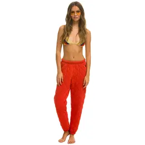 QUILTED SWEATPANTS - RED