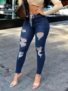 Womens Skinny Jeans Stretchy High Waisted Ankle Jean Ripped Slim Fit Washed Denim Distressed Tight Jean