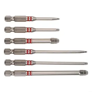 Screwdriver Bits Set 6pcs with Magnetic Hex Shank Pagoda-Shaped Design in Multiple Sizes for Electric Drills and Wrenches