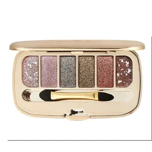 6-Color Shimmer Eyeshadow Palette | Waterproof Glitter Sparkle Eye Makeup | Long-Lasting & Portable Cosmetic