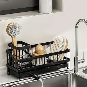 Kitchen Accessories Sink Drying RackGadgets ,Stainless Metal Sponge DrainHolder,Multifunctional Storage Rack,StorageOrganizer,Household Essentials,Fall Decor