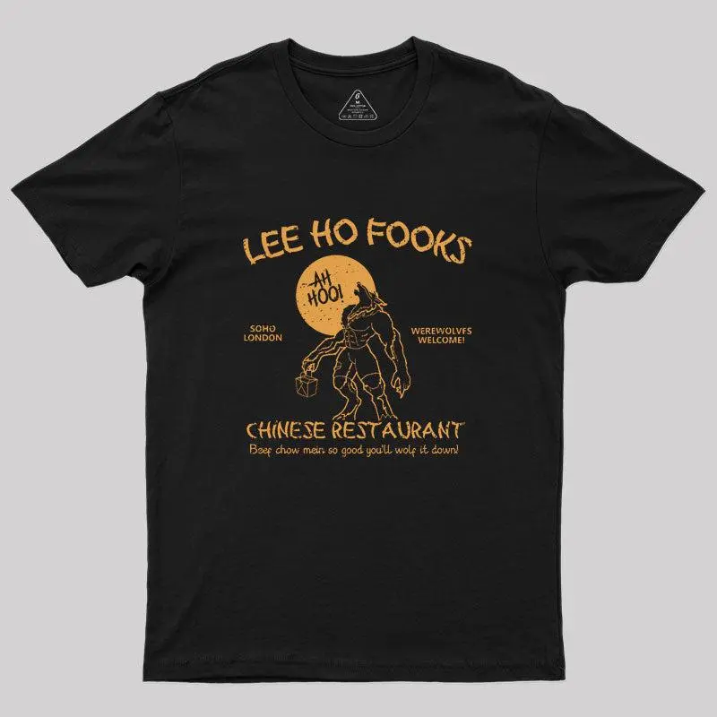 Men's Lee Ho Fooks Chinese Restaurant Geek Tee - Menswear Casual Round Neck Short-Sleeve Graphic Print T-Shirt Tops