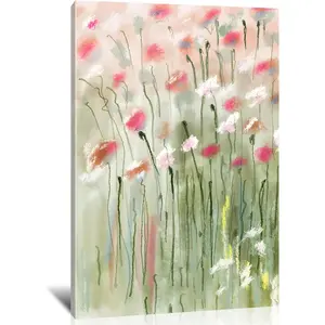 Vintage Floral Wall Art Framed Flower Botanical Canvas Print Rustic Vase Artwork for Living Room Bedroom Bathroom Kitchen Wall Decor 16x20 Inch