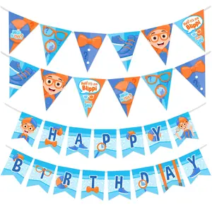 Blippi Banner & Pennants Kit - Blippi Party Supplies